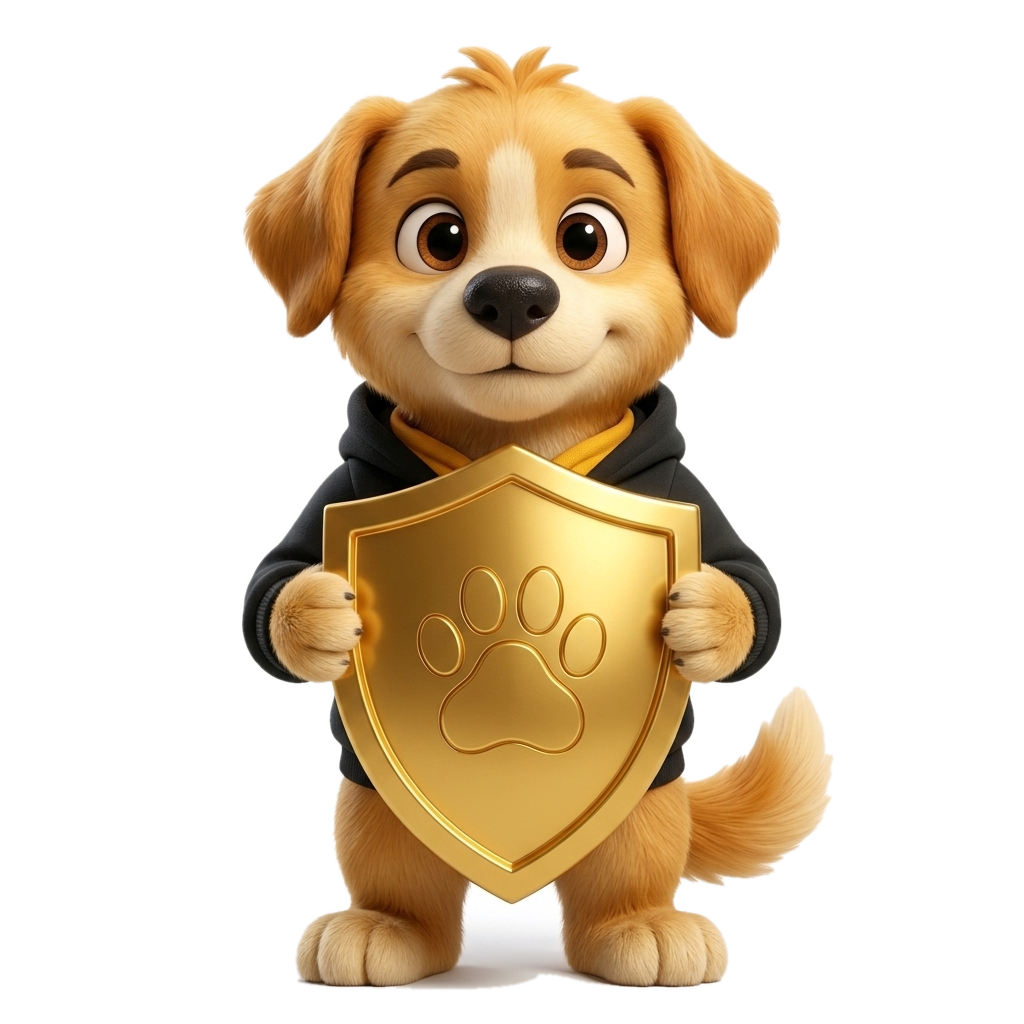 Scout, MyTenancyFile AI assistant, holding a protective shield
